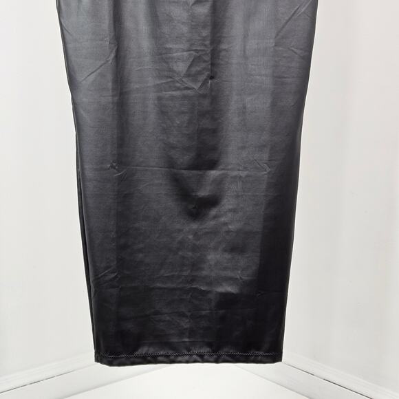 Skims Faux Leather Skirt Swim Cover-Up Long Black | Women's XL | MINOR FLAWS - Picture 13 of 16